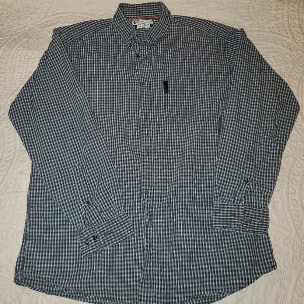 Men's Carhartt long sleeve blue plaid shirt size L